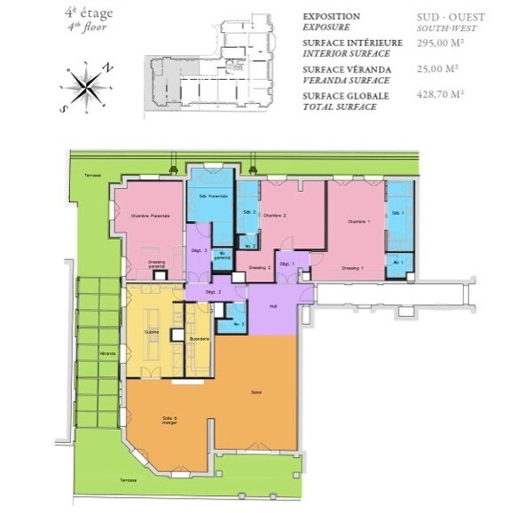 Splendide appartement de 5 pièces - Résidence du Métropole